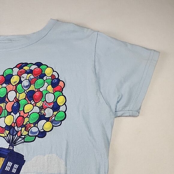 TeeFury Disney Pixar Dr Who Up Mash Up Paradise Falls T-Shirt XXL Balloon Tardis - Picture 3 of 8
